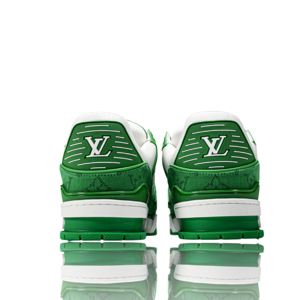 LV Trainer Low Monogram Denim White Green