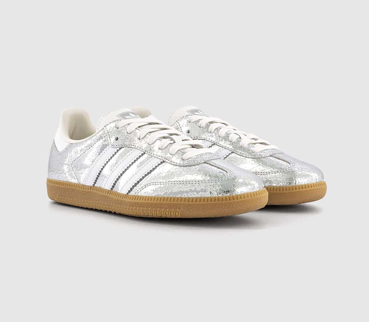 adidas Samba OG Trainers Silver Metalic White White