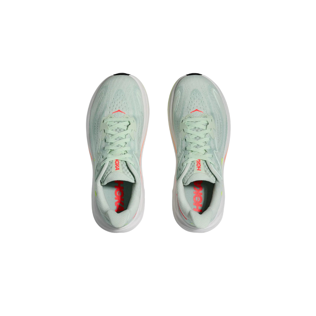 Hoka W Clifton 10 - Sea Glass / Neon Flame