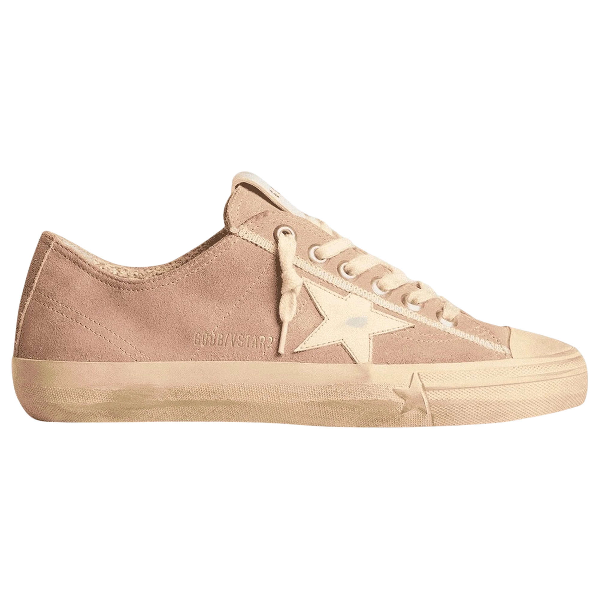 Golden Goose V-Star Pink Suede Cream Star