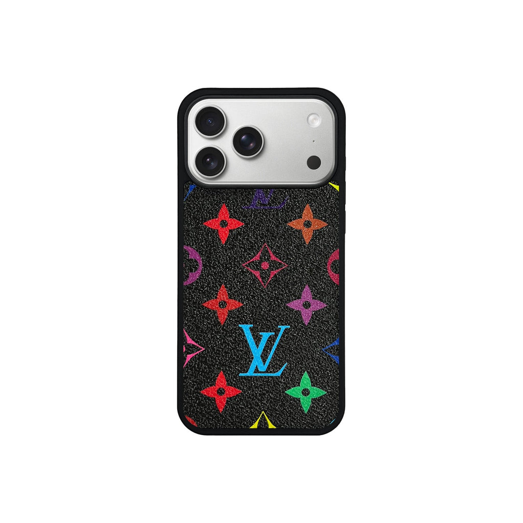 Funda MagSafe LV Multicolor Monogram Negro para iPhone