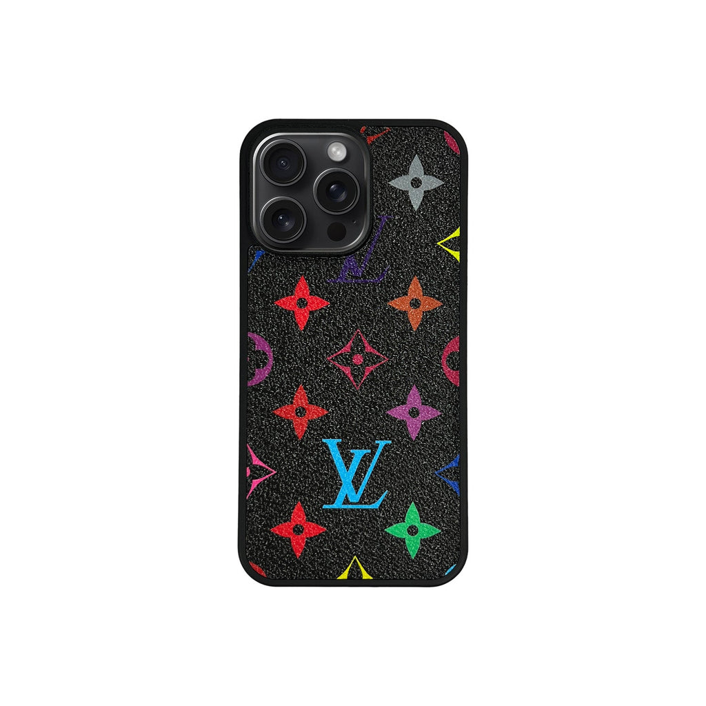 Funda MagSafe LV Multicolor Monogram Negro para iPhone
