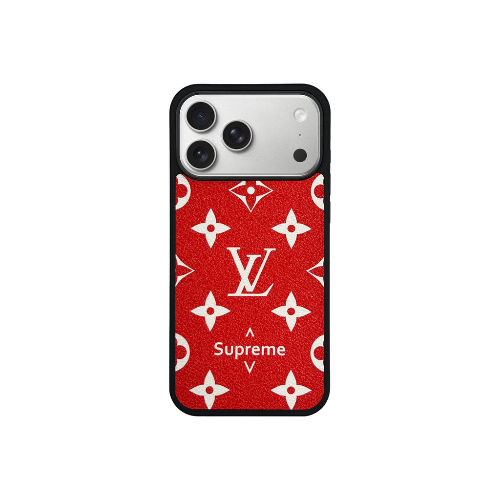 Funda MagSafe LV X SUP Rojo Monogram para iPhone
