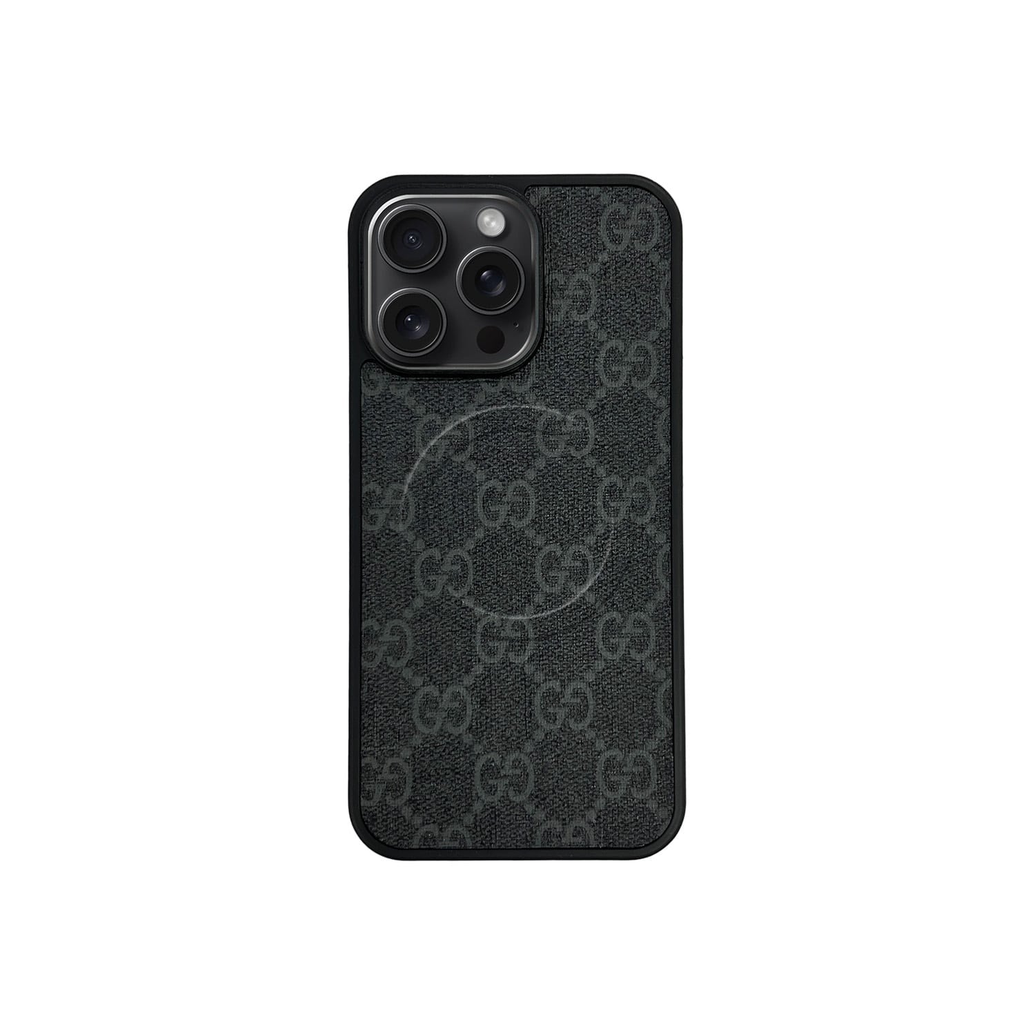 Funda MagSafe GG Negro Monogram para iPhone