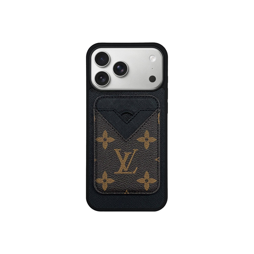 Tarjetero MagSafe LV Negro y Marrón Monogram