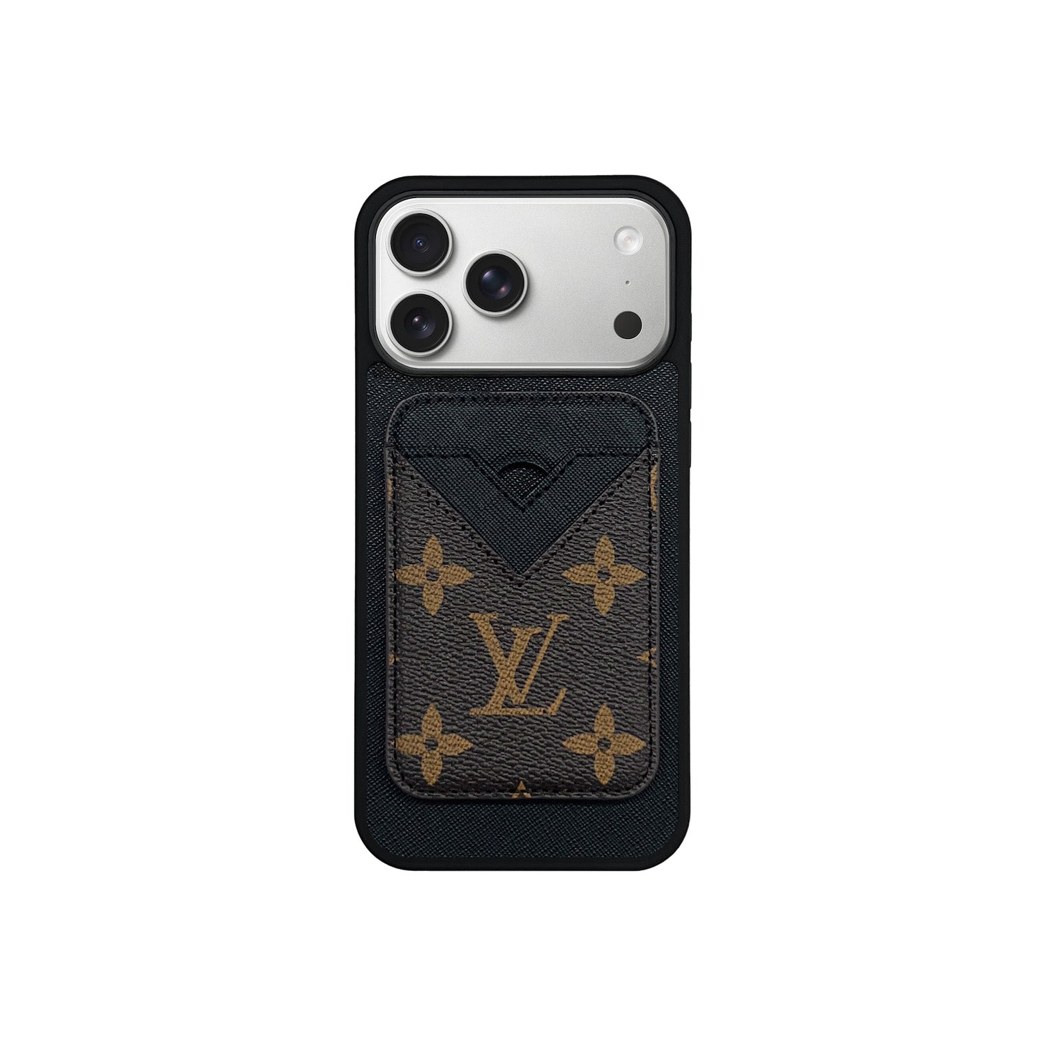 Tarjetero MagSafe LV Negro y Marrón Monogram
