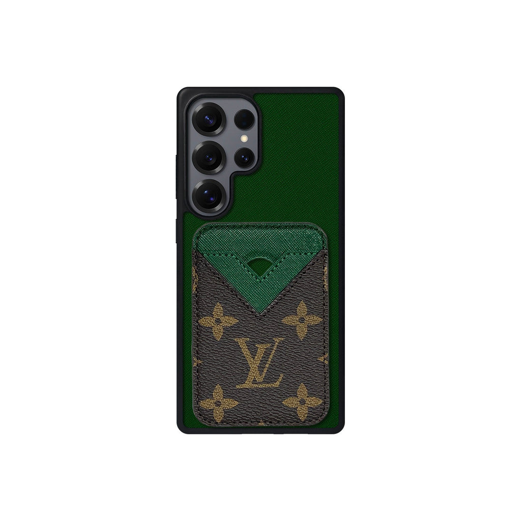Tarjetero MagSafe LV Verde y Marrón Monogram