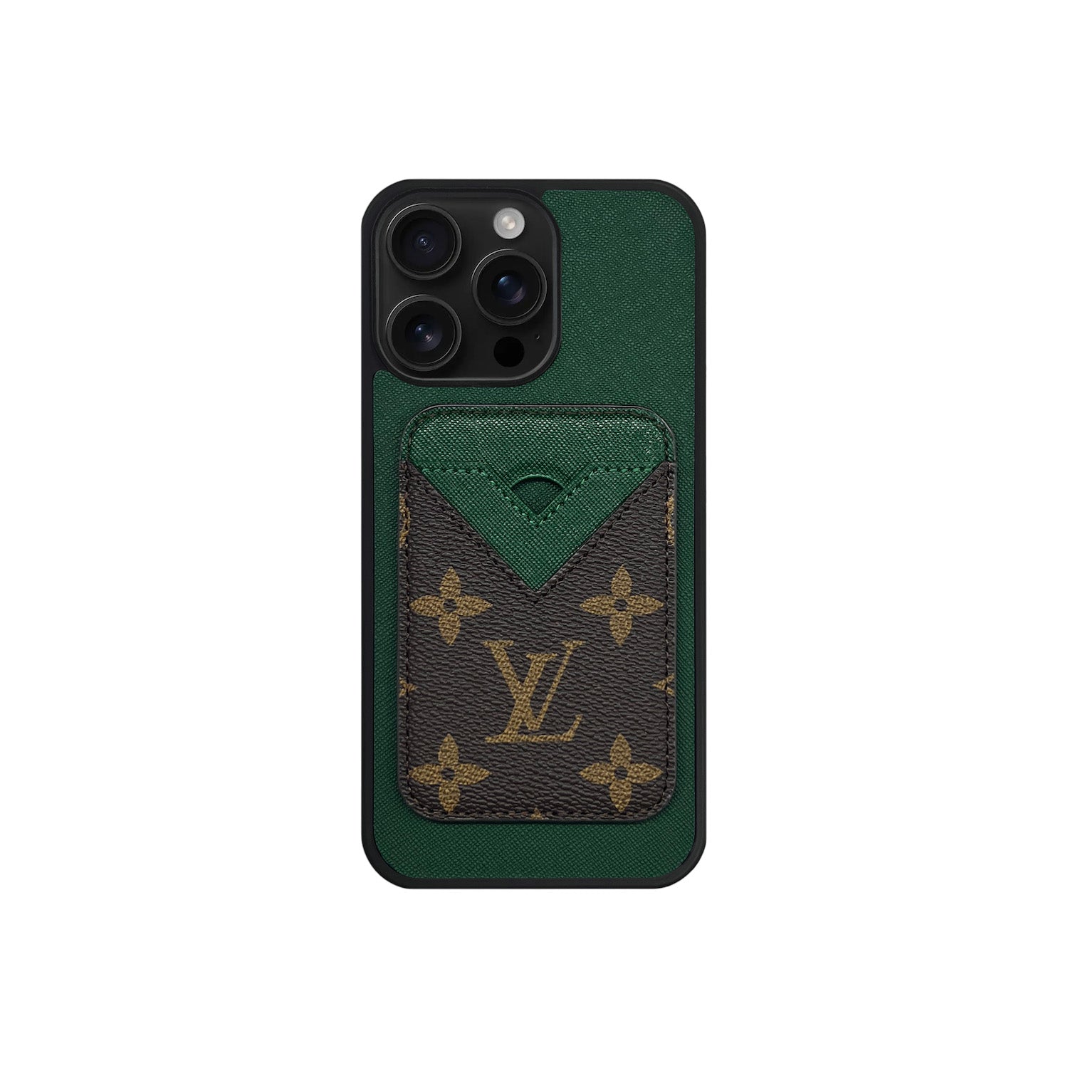 Tarjetero MagSafe LV Verde y Marrón Monogram