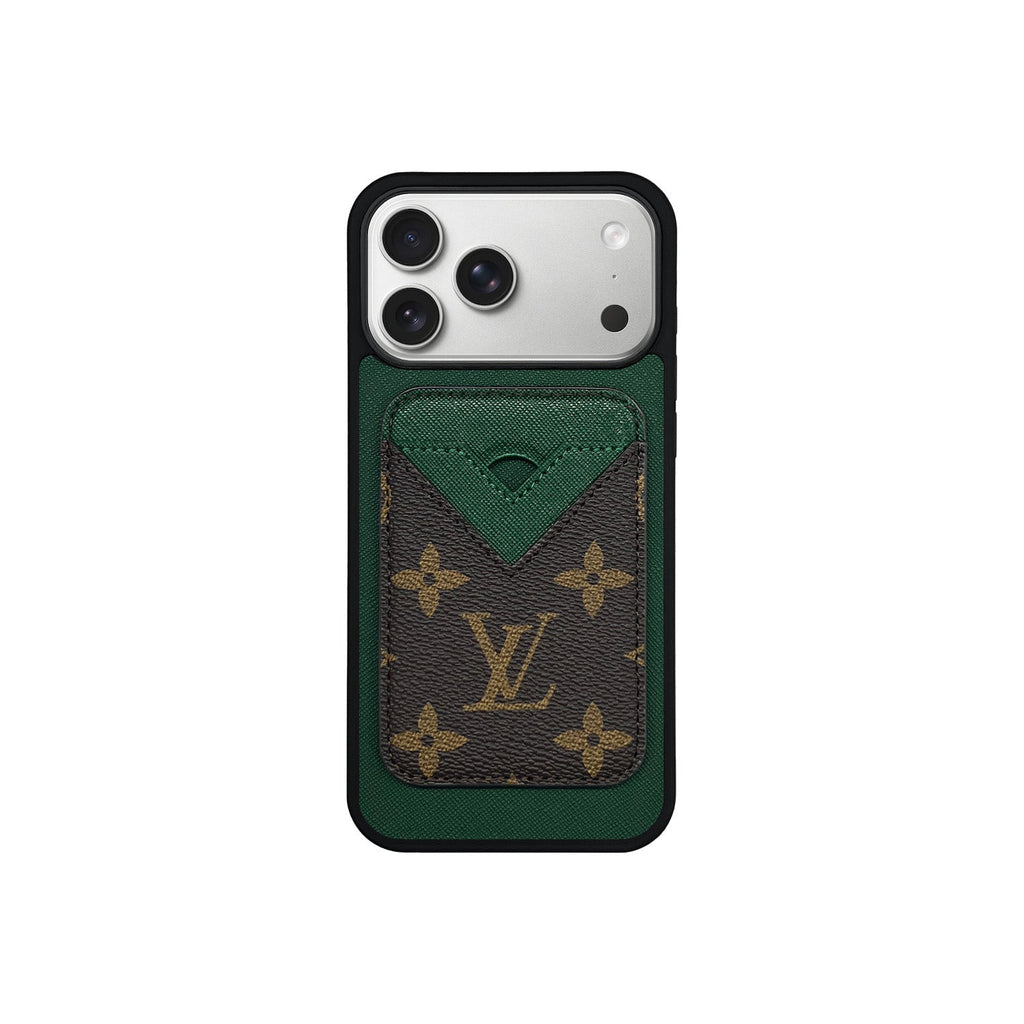 Tarjetero MagSafe LV Verde y Marrón Monogram