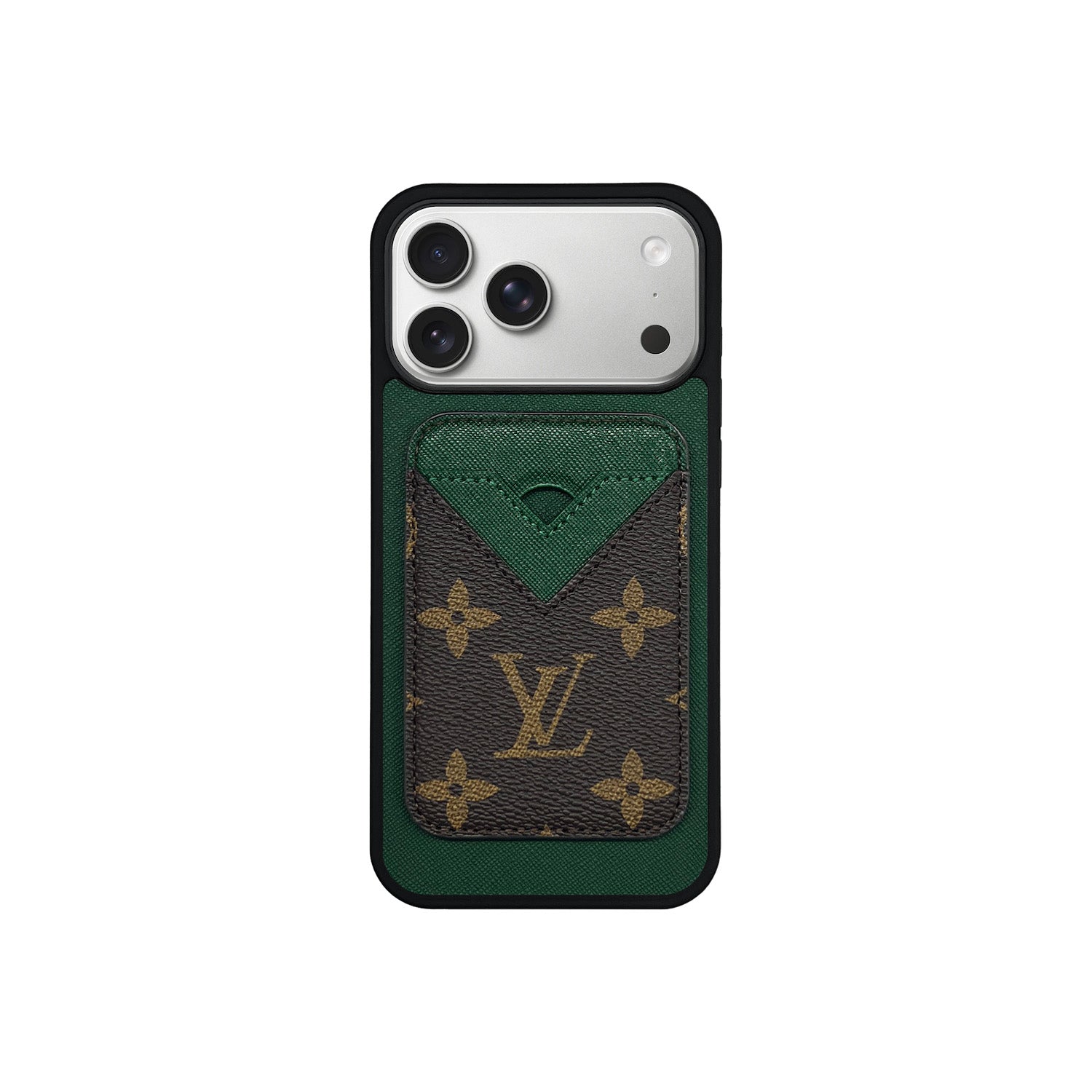 Tarjetero MagSafe LV Verde y Marrón Monogram