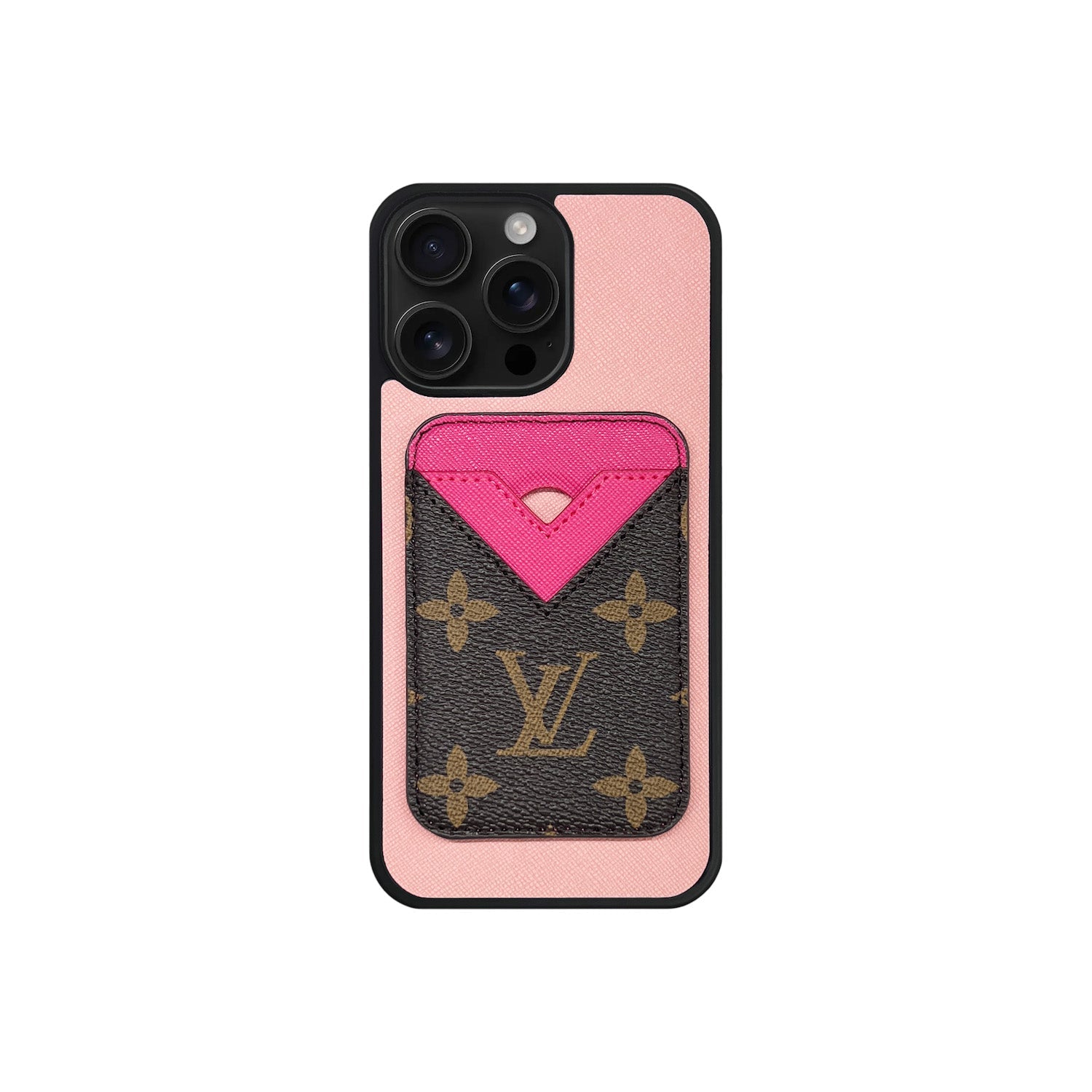 Tarjetero MagSafe LV Rosa y Marrón Monogram