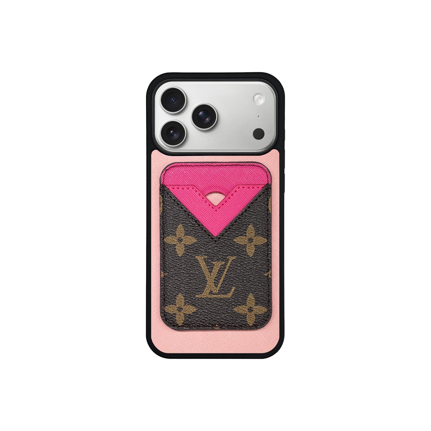 Tarjetero MagSafe LV Rosa y Marrón Monogram