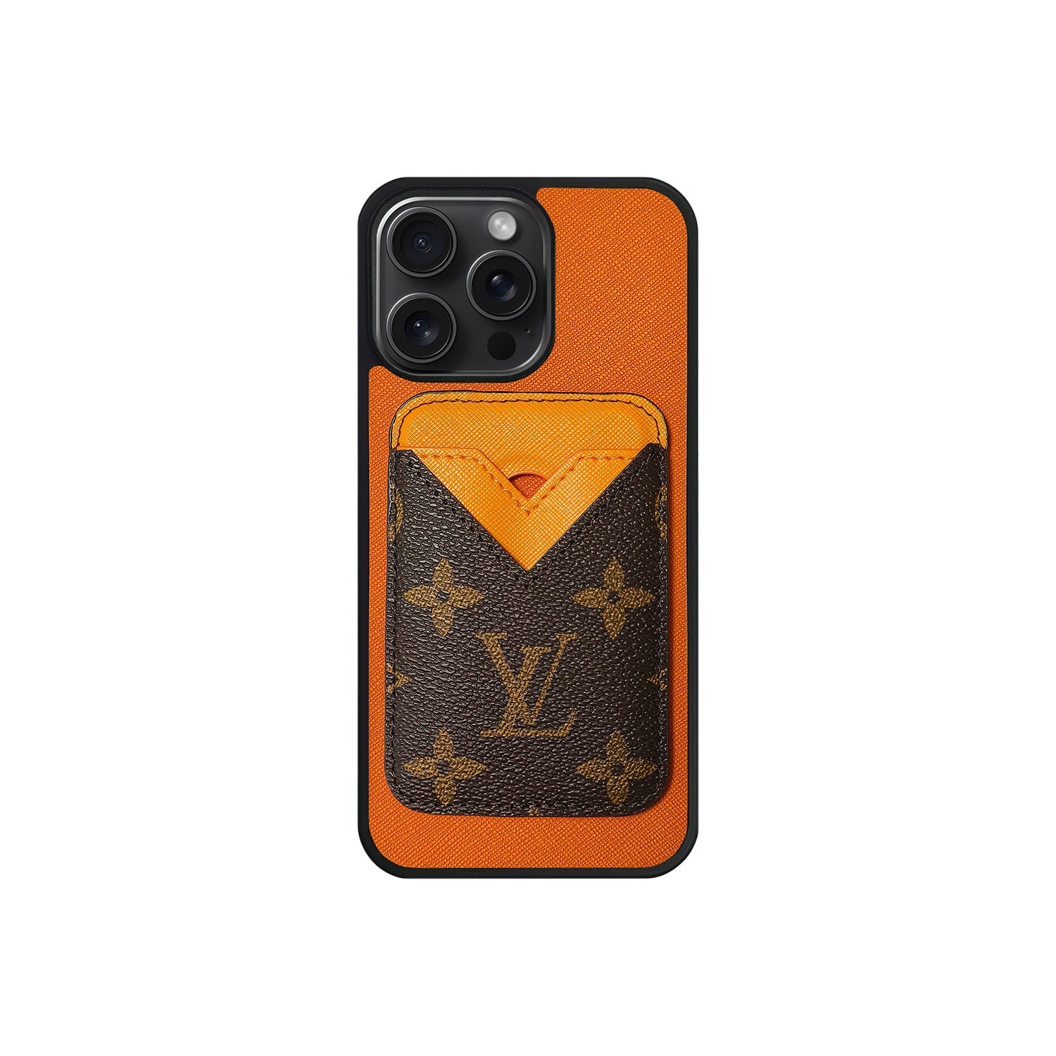 Tarjetero MagSafe LV Naranja y Marrón Monogram