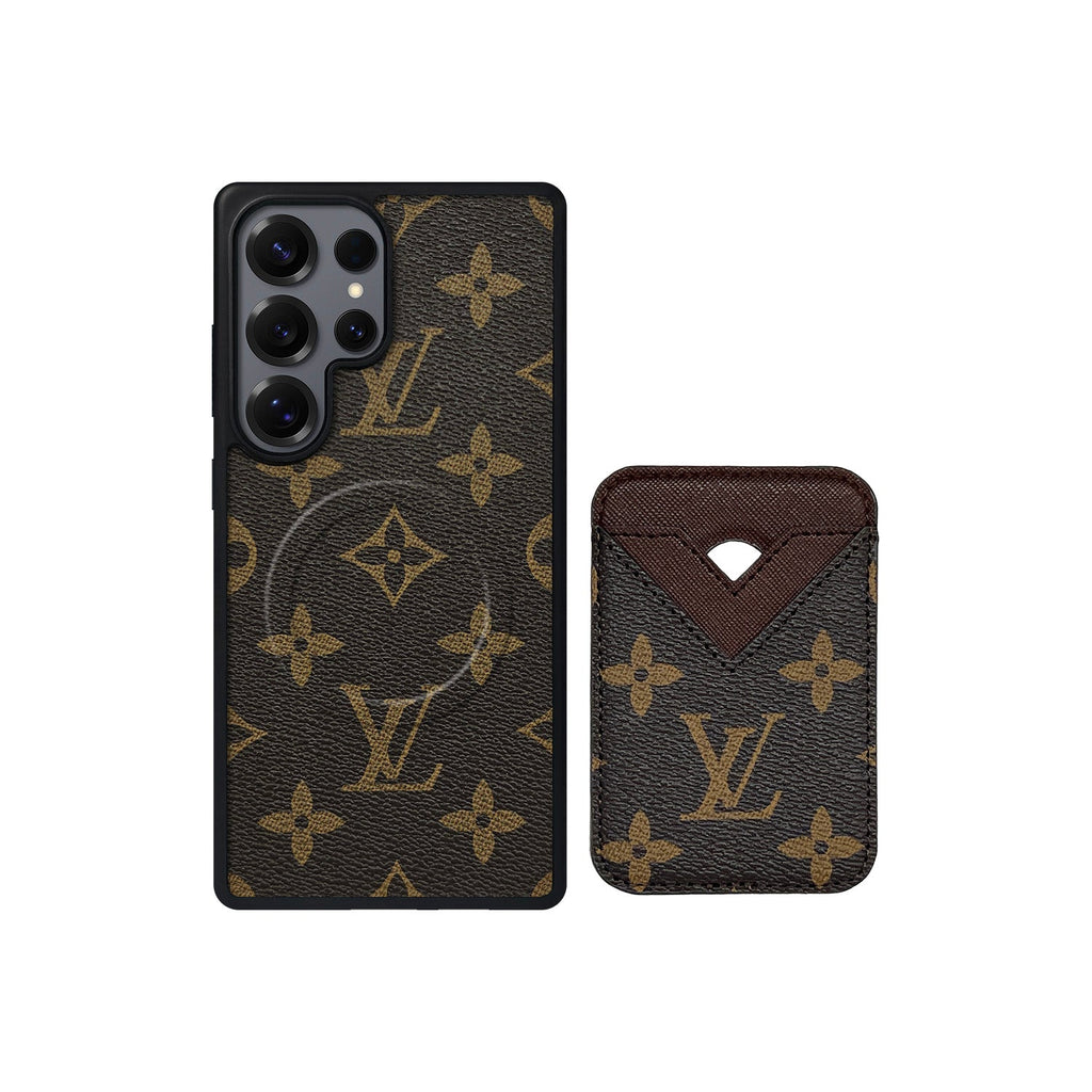 Set tarjetero MagSafe LV Monogram Marrón
