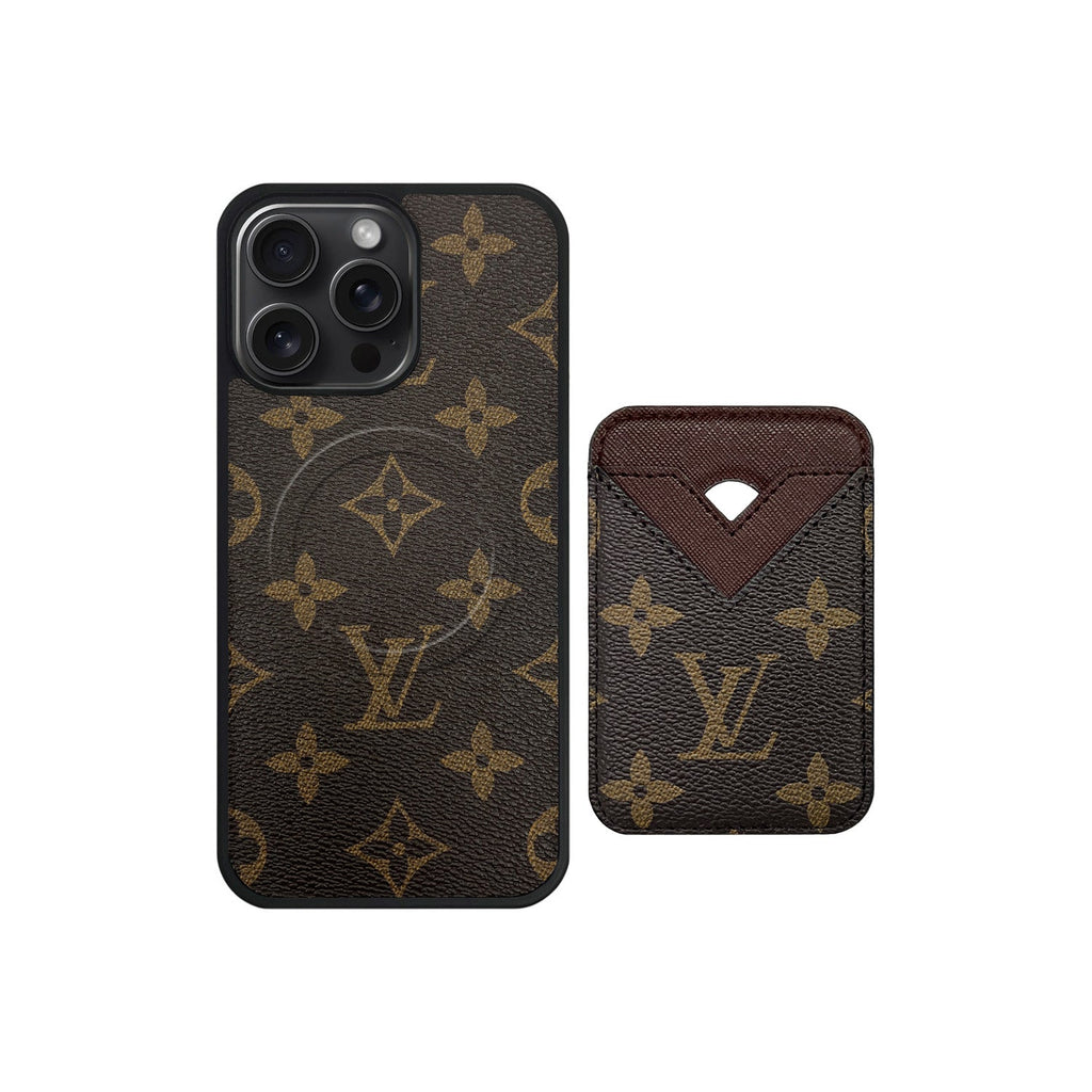 Set tarjetero MagSafe LV Monogram Marrón