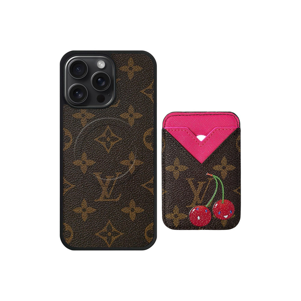 Set tarjetero MagSafe LV Cherry Rosa