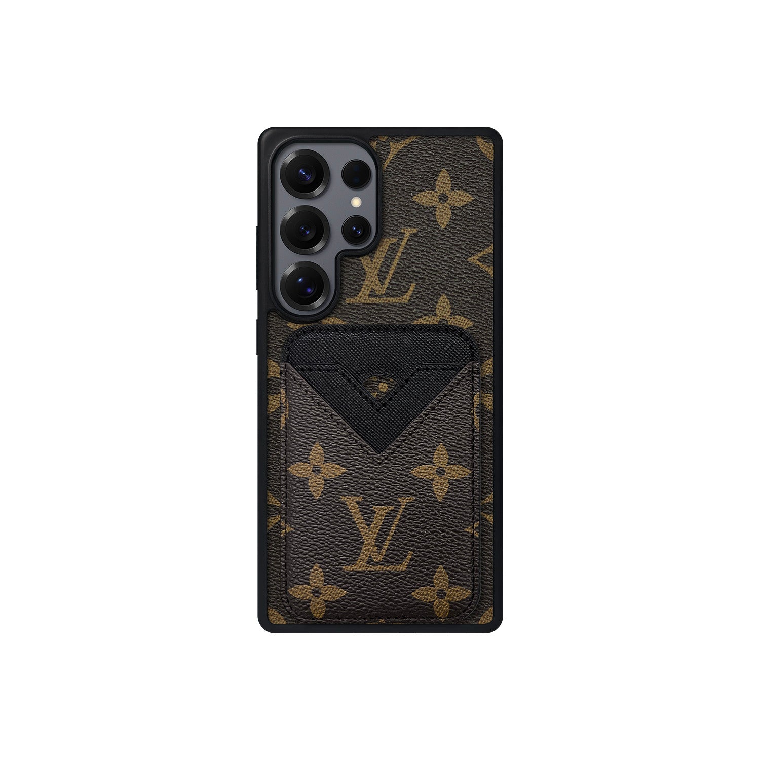 Set tarjetero MagSafe LV Monogram Marrón con Negro