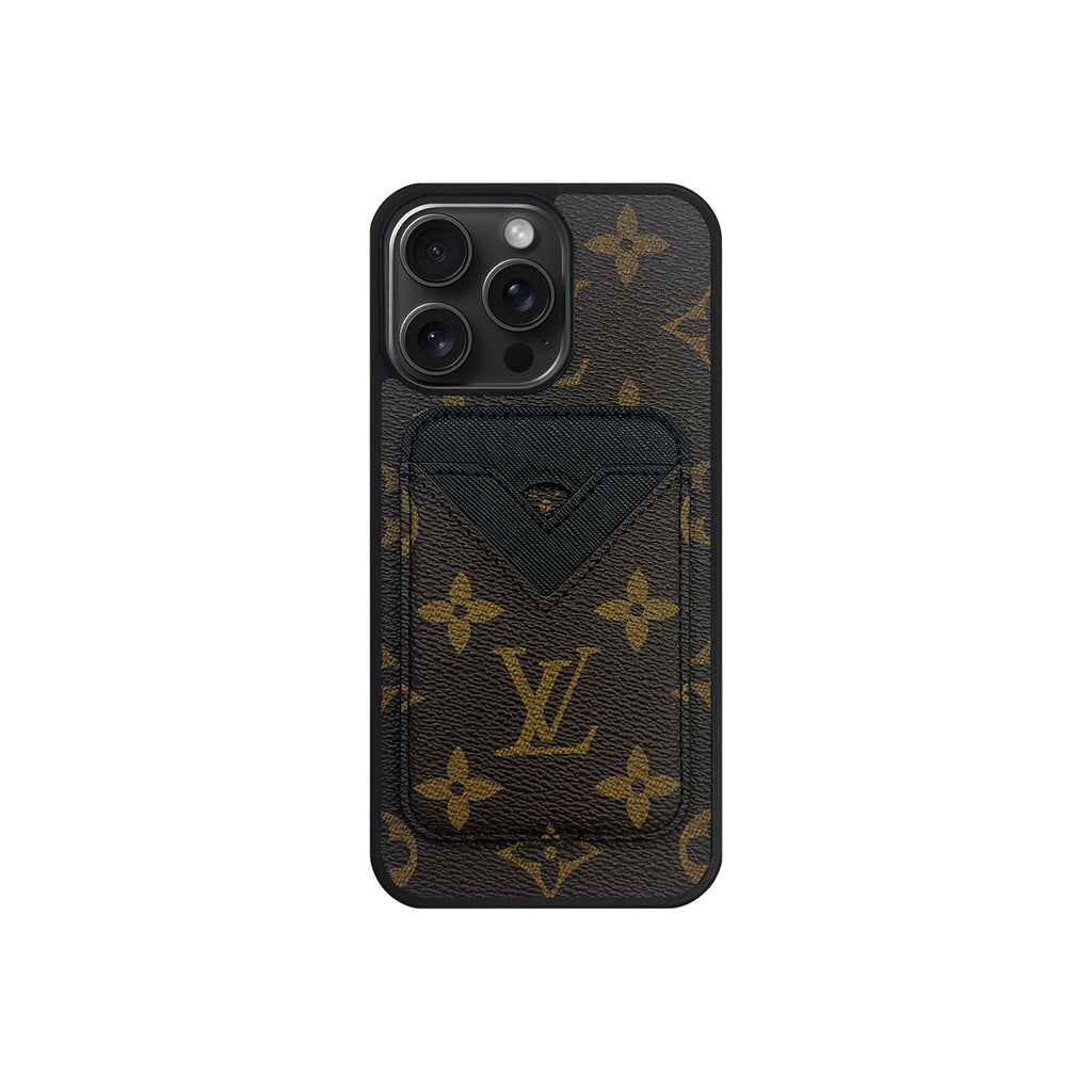 Set tarjetero MagSafe LV Monogram Marrón con Negro