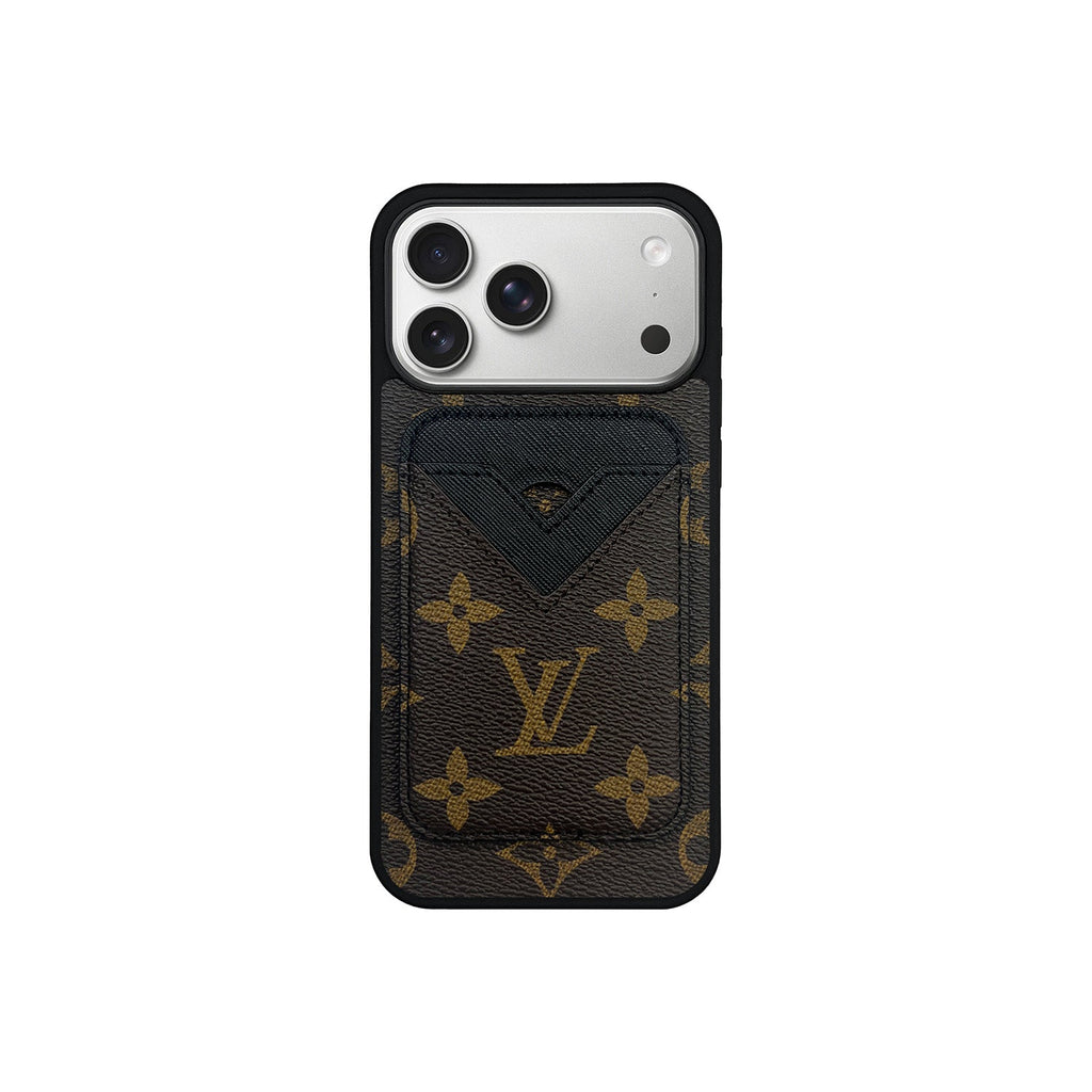 Set tarjetero MagSafe LV Monogram Marrón con Negro
