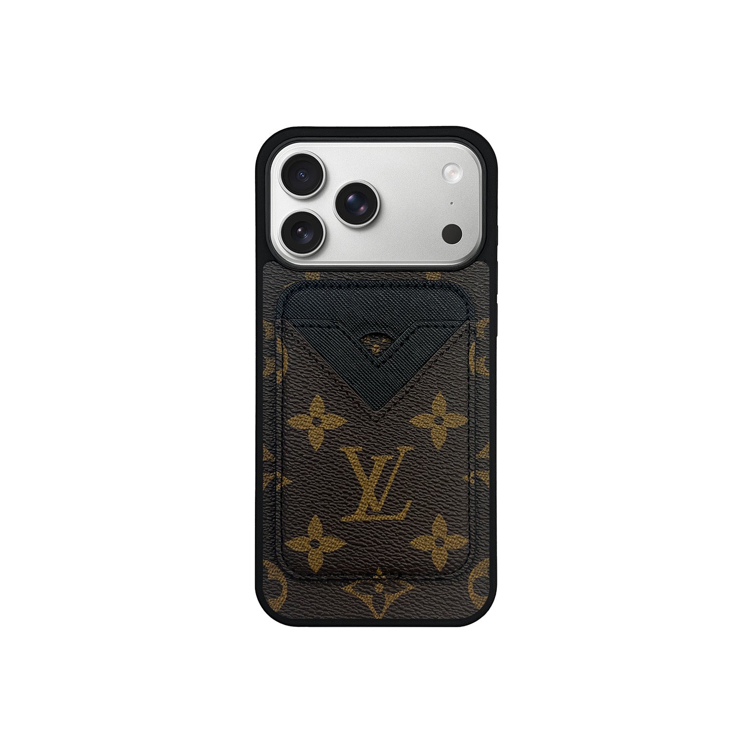 Set tarjetero MagSafe LV Monogram Marrón con Negro