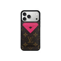 Set tarjetero MagSafe LV Monogram Marrón con Rosa