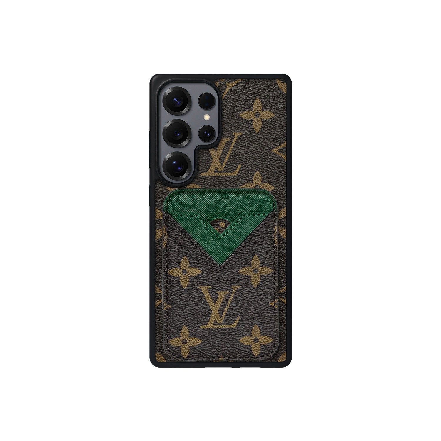 Set tarjetero MagSafe LV Monogram Marrón con Verde