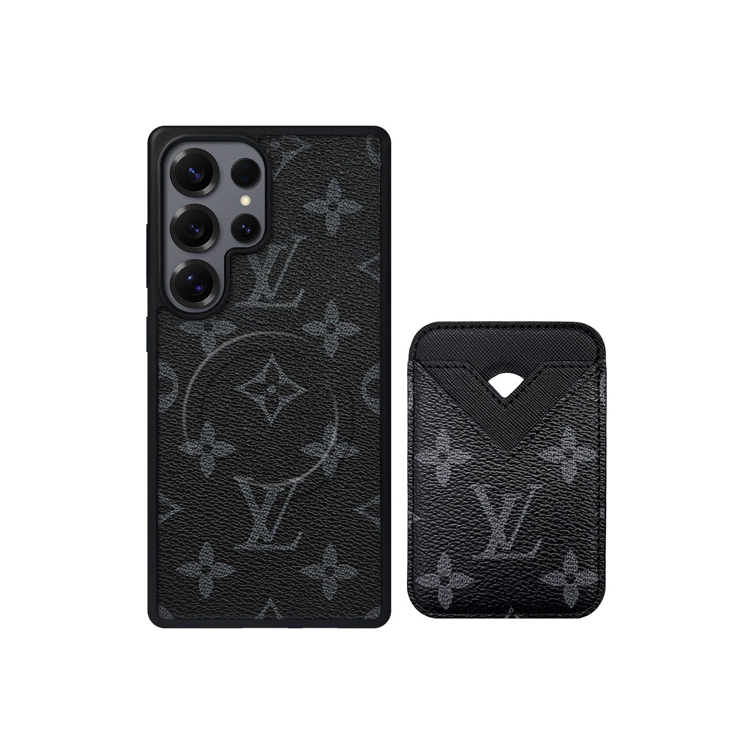 Set tarjetero MagSafe LV Monogram Negro