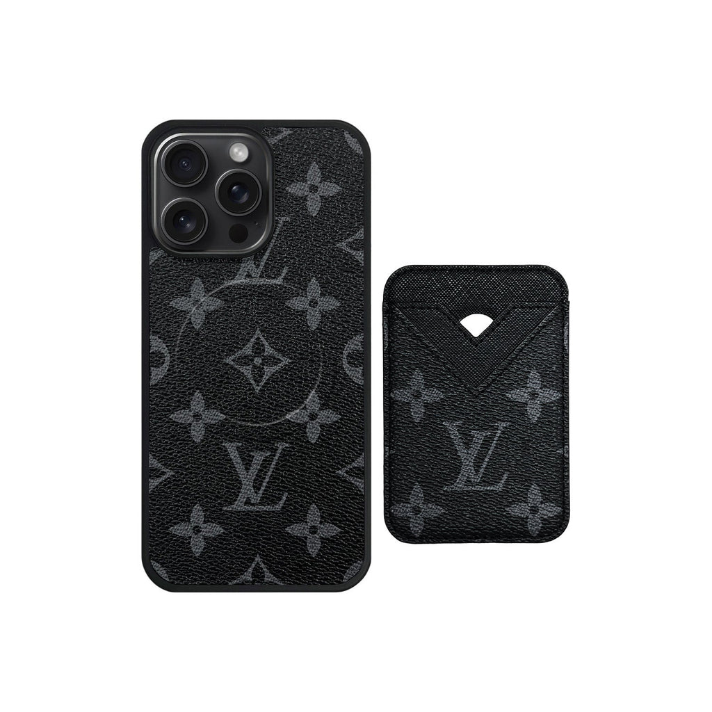 Set tarjetero MagSafe LV Monogram Negro