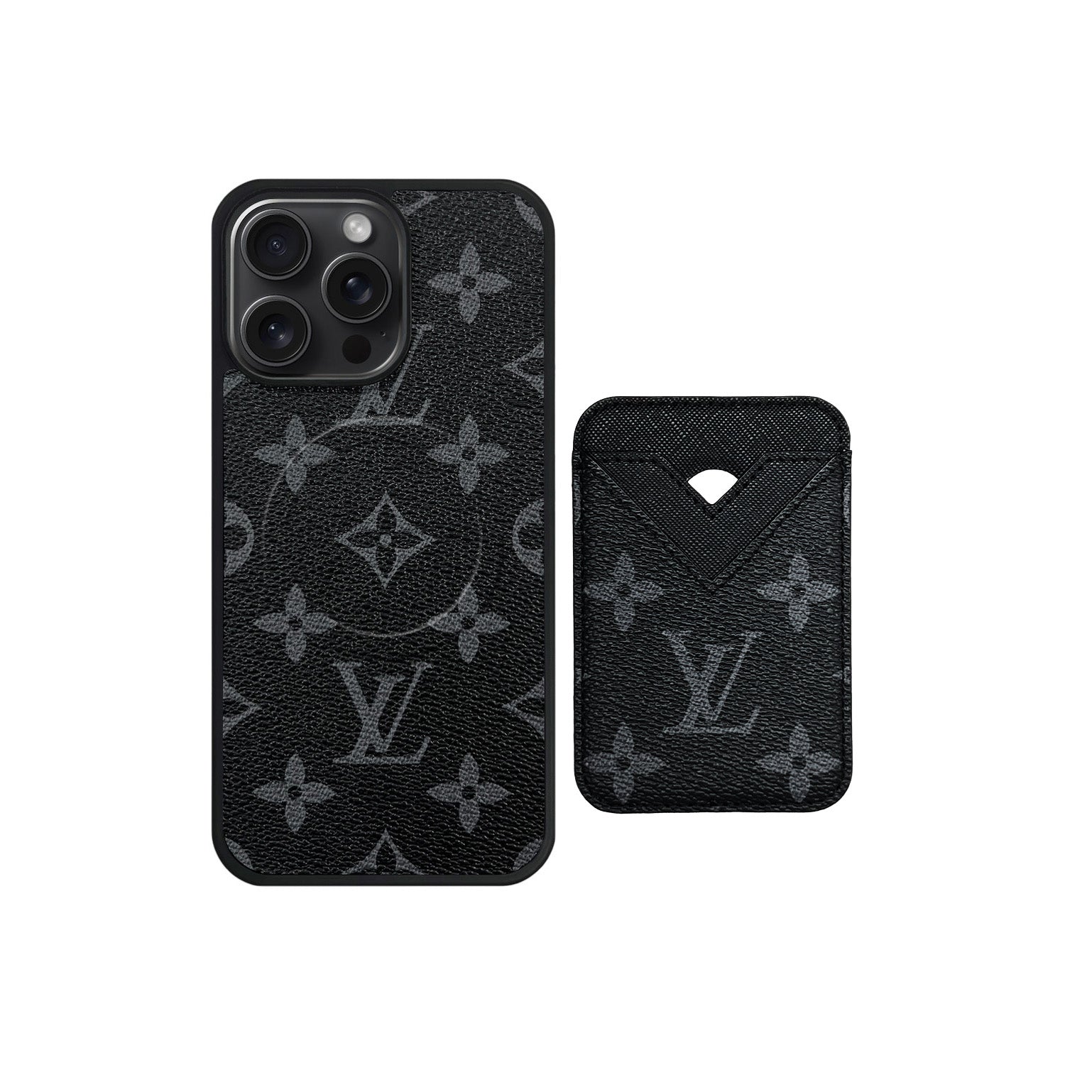 Set tarjetero MagSafe LV Monogram Negro