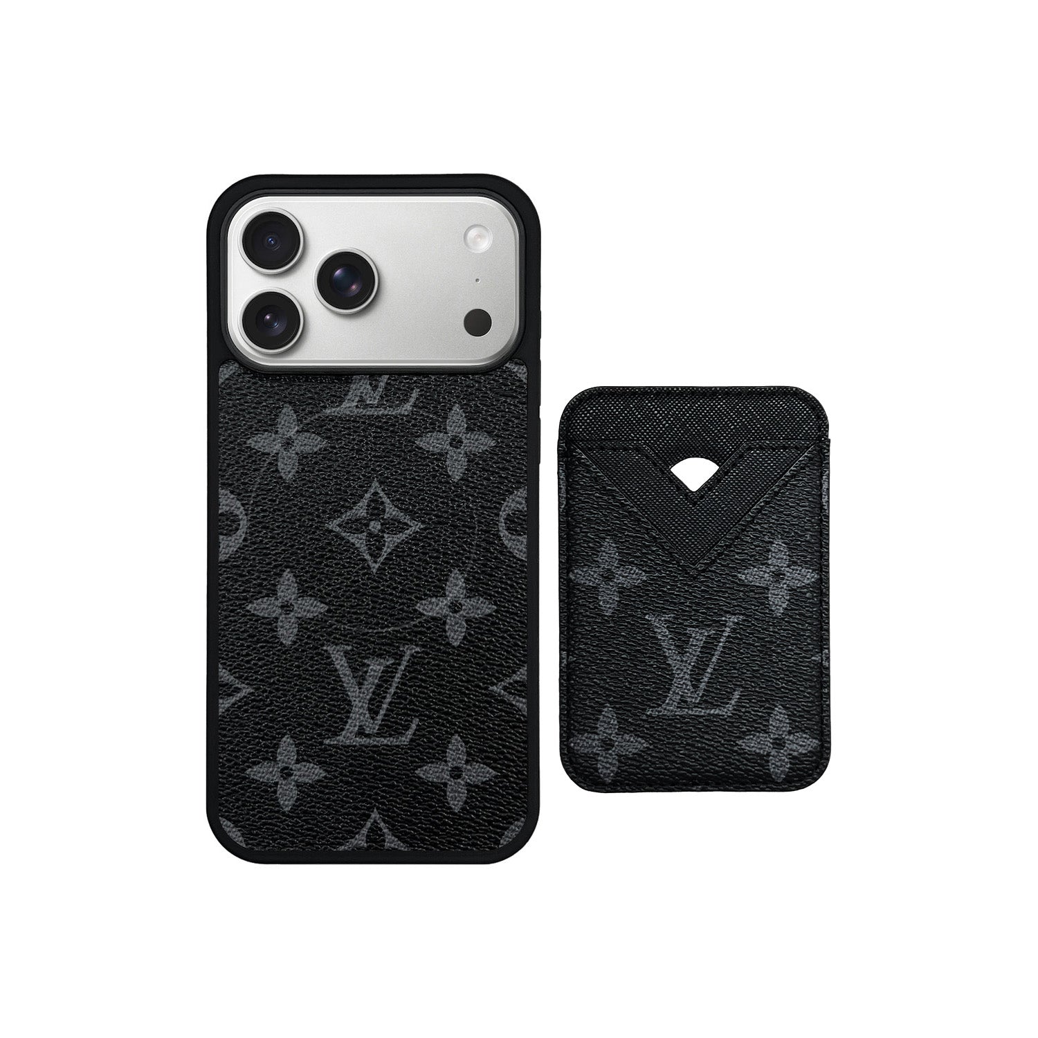 Set tarjetero MagSafe LV Monogram Negro