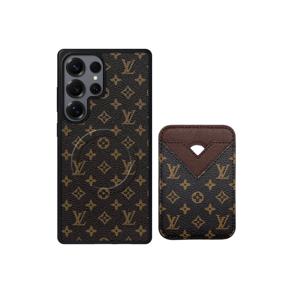 Set tarjetero MagSafe LV Small Monogram Marrón