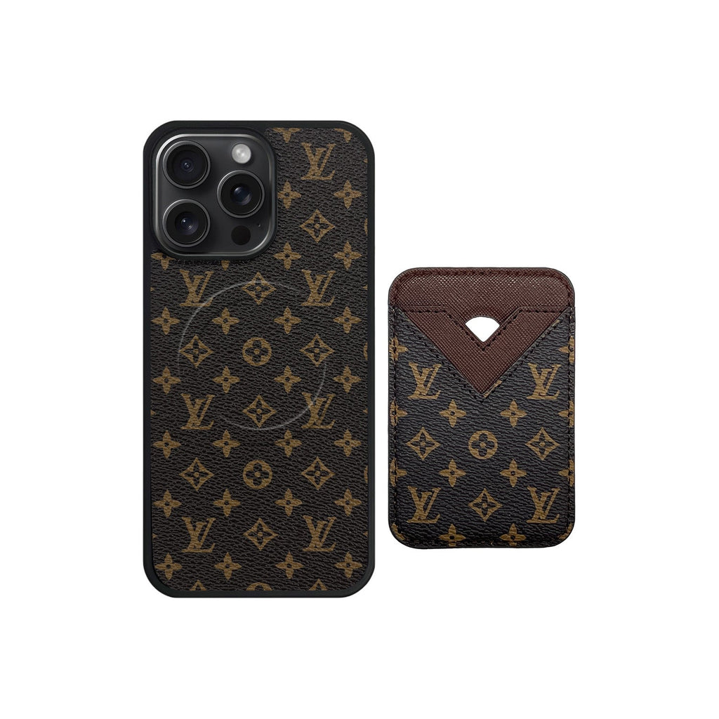 Set tarjetero MagSafe LV Small Monogram Marrón
