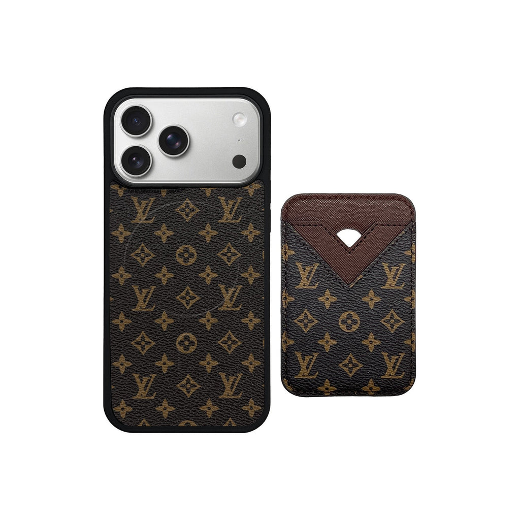 Set tarjetero MagSafe LV Small Monogram Marrón