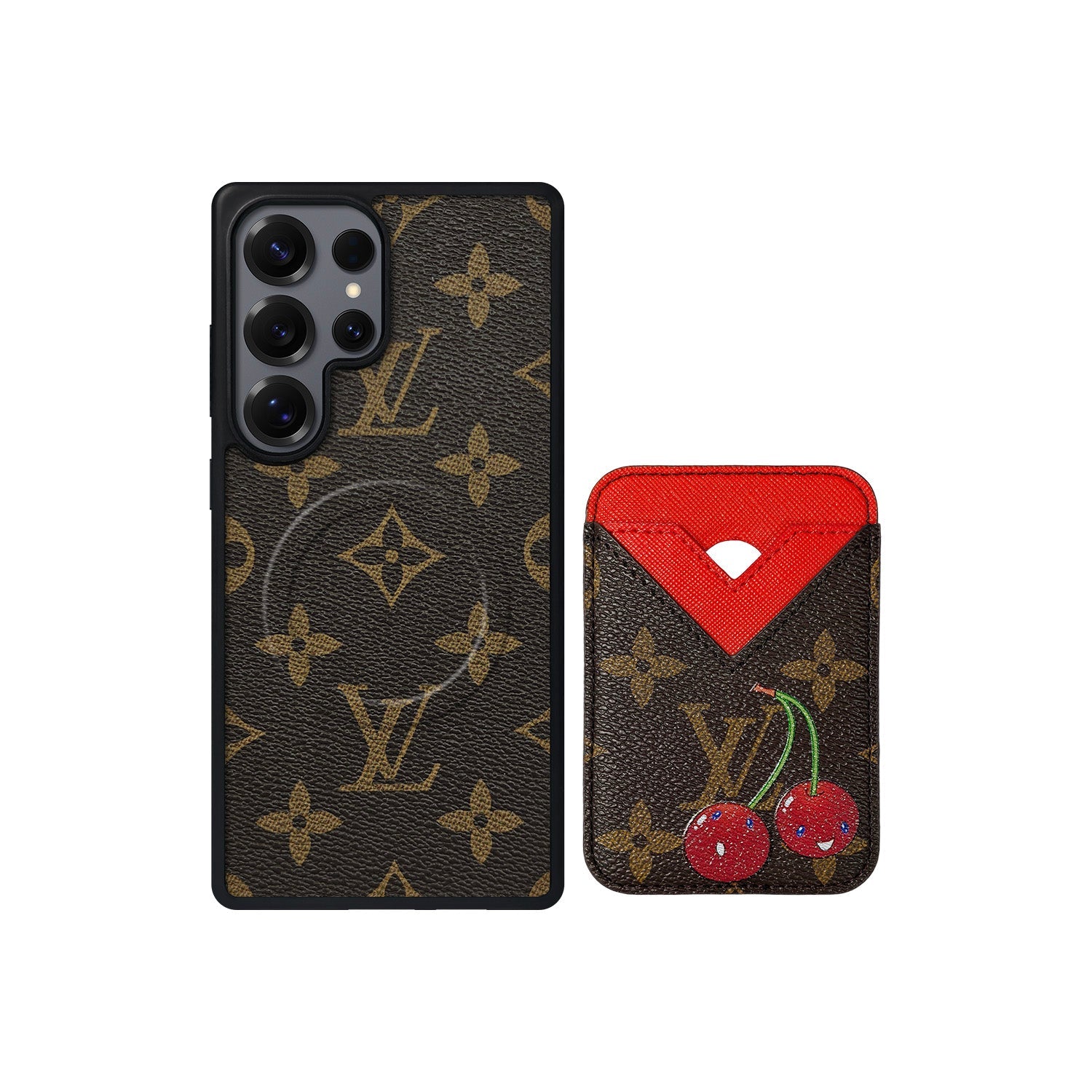 Set tarjetero MagSafe LV Cherry Rojo