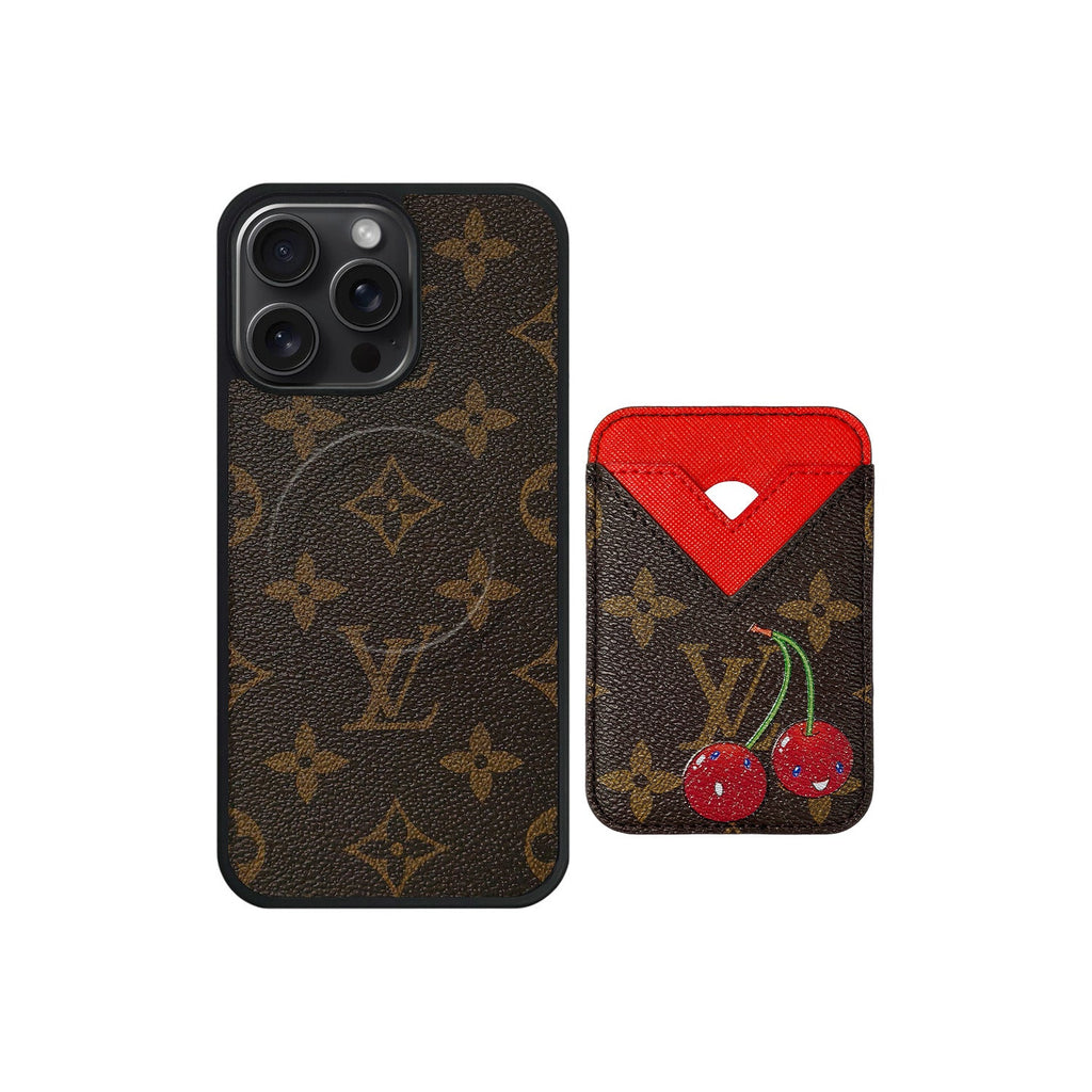 Set tarjetero MagSafe LV Cherry Rojo