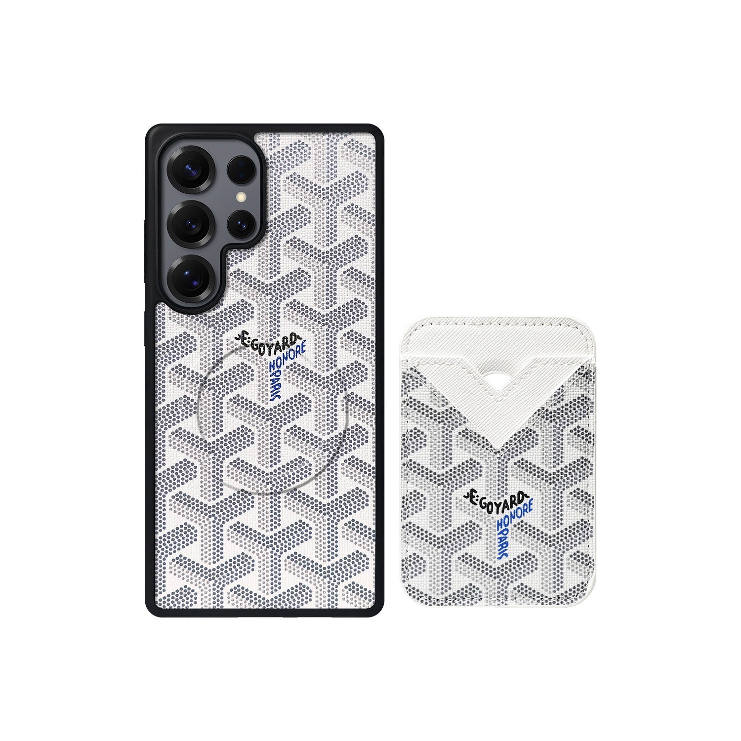 WHITE GYA MAGSAFE CARDHOLDER MONOGRAM