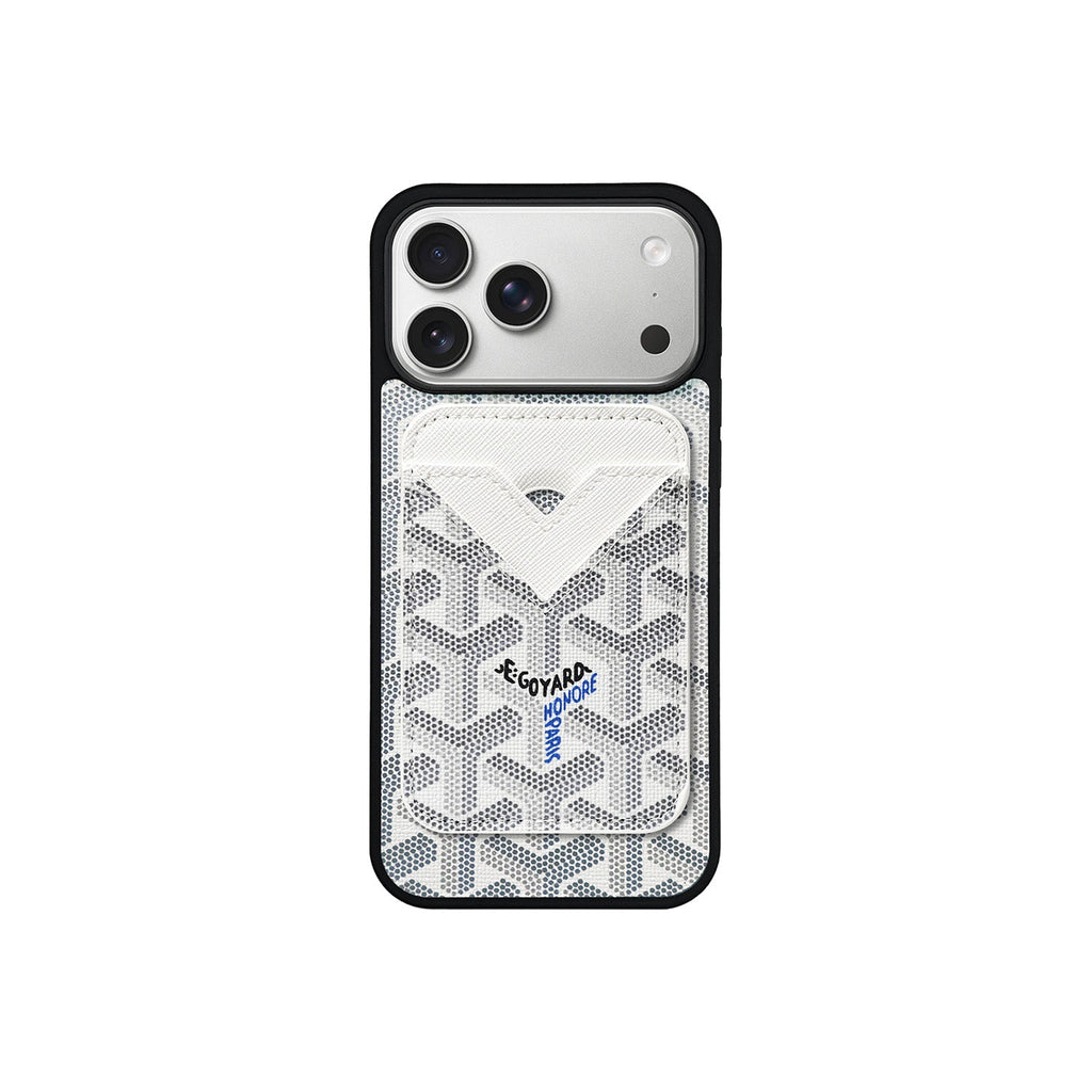 WHITE GYA MAGSAFE CARDHOLDER MONOGRAM