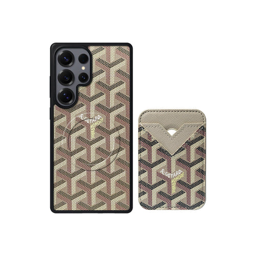 BEIGE GYA MAGSAFE CARDHOLDER MONOGRAM