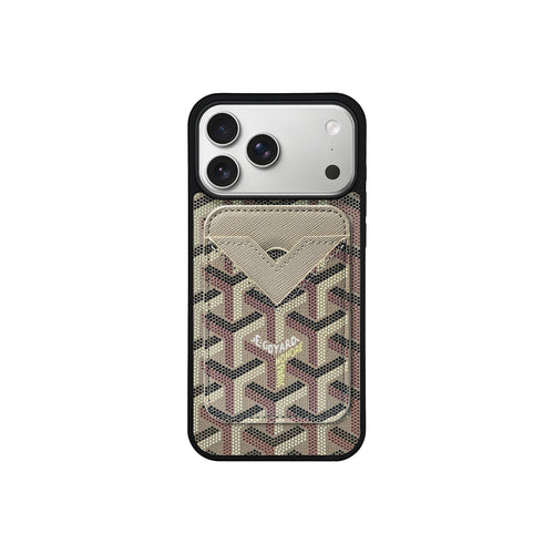 BEIGE GYA MAGSAFE CARDHOLDER MONOGRAM