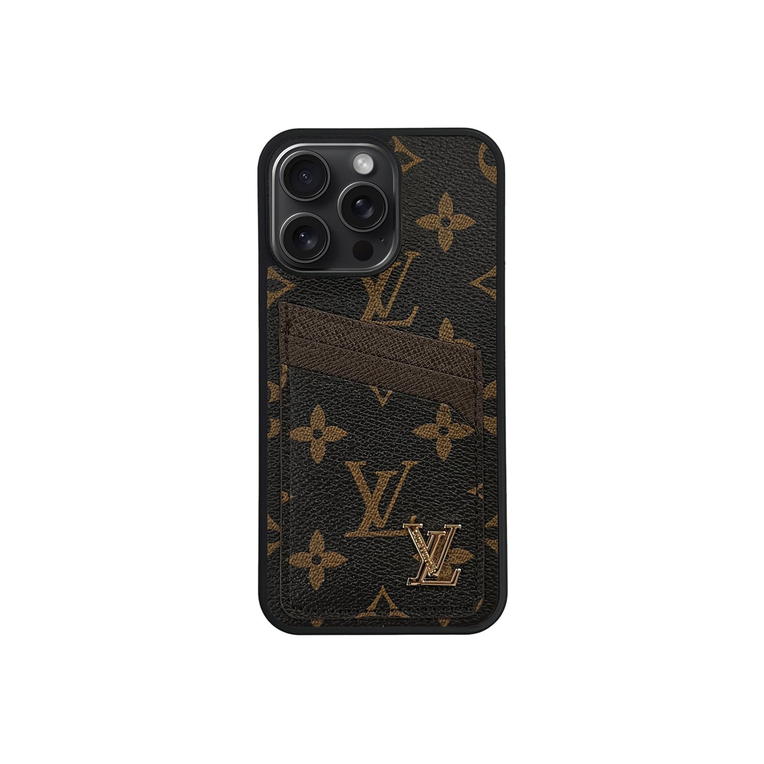 Funda con tarjetero LV Marrón Monogram para iPhone