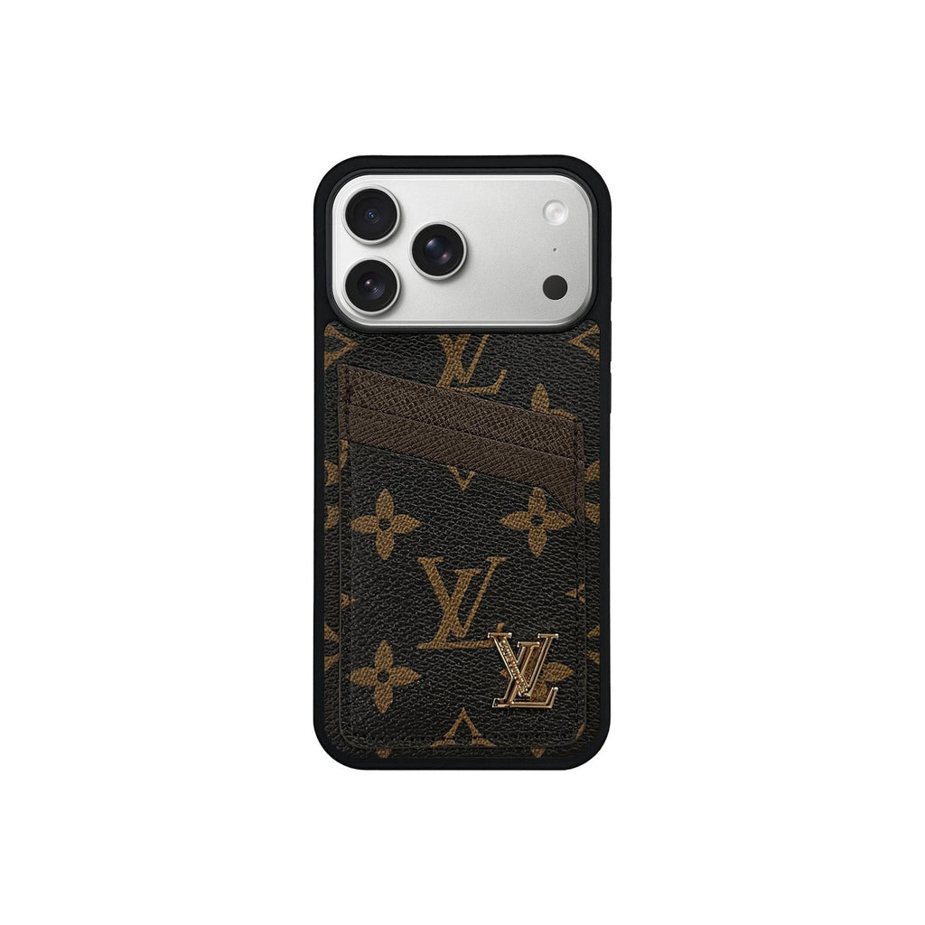 Funda con tarjetero LV Marrón Monogram para iPhone