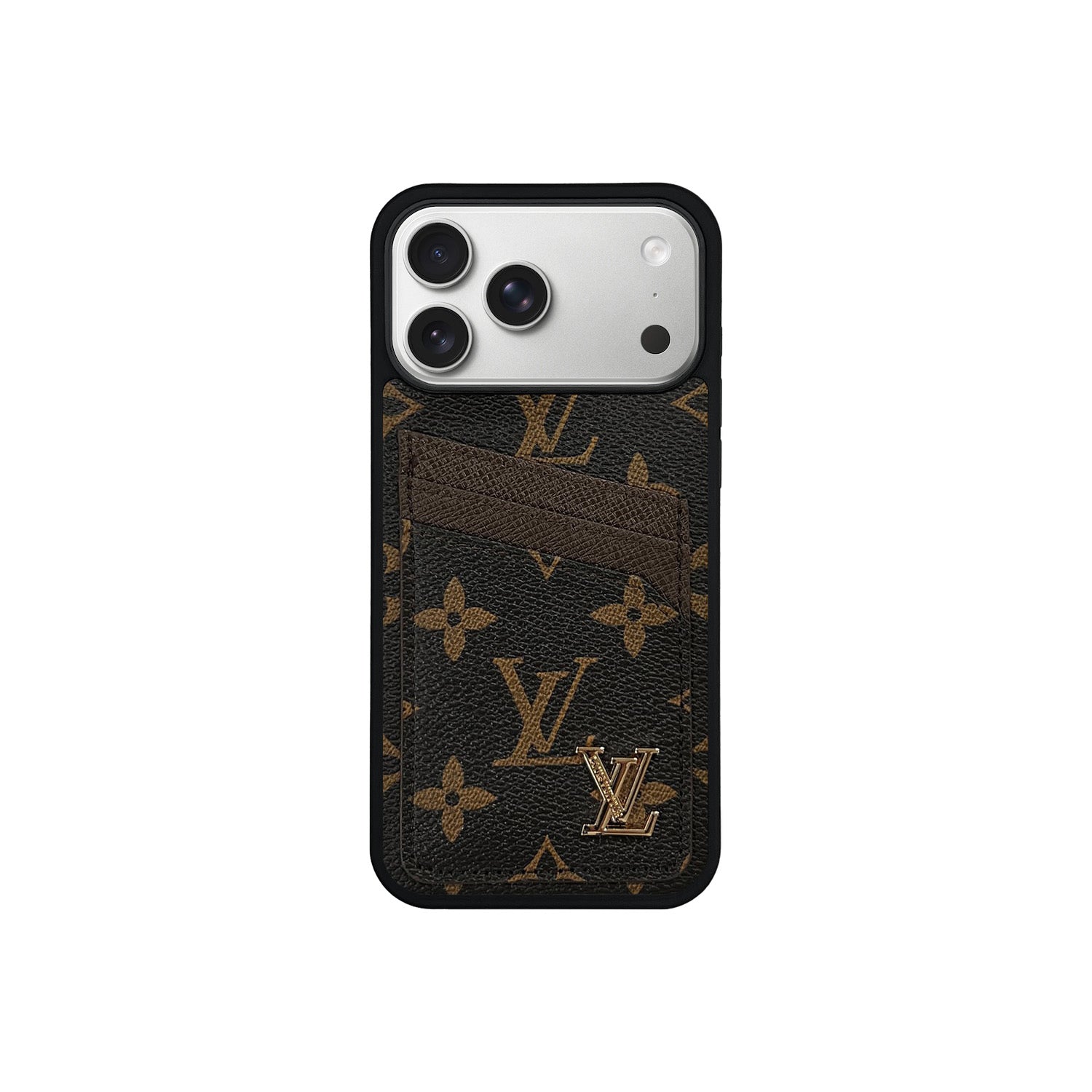 Funda con tarjetero LV Marrón Monogram para iPhone