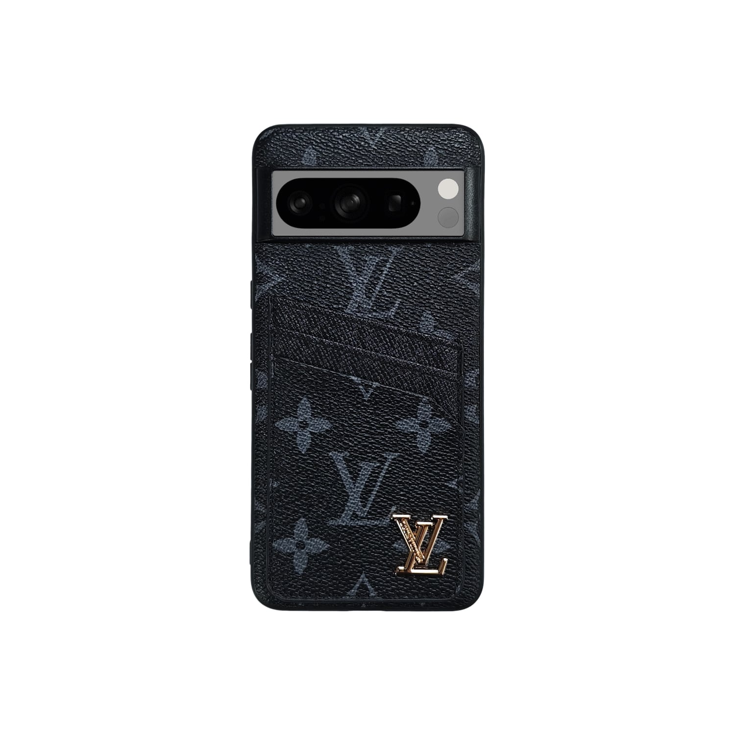 Funda con tarjetero LV Negro Monogram para Google Pixel