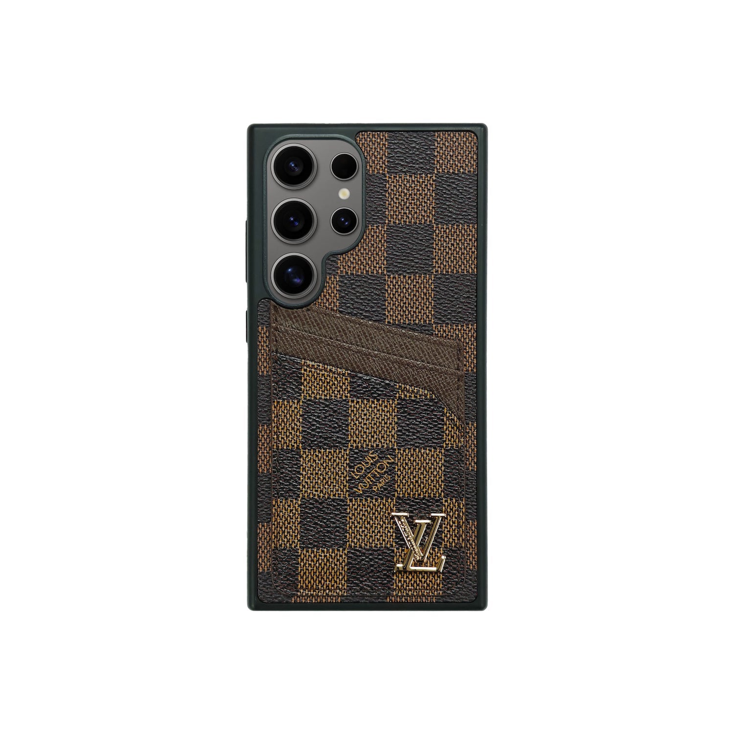 Funda con tarjetero LV Marrón Classic para Samsung