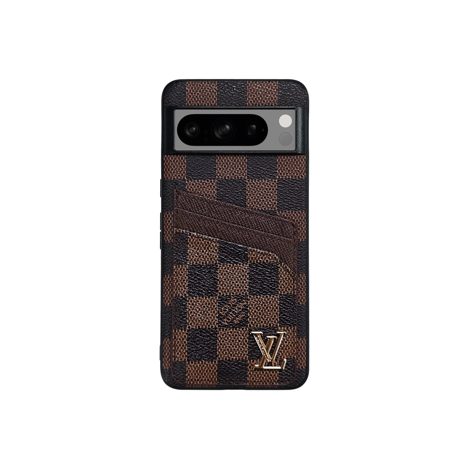 Funda con tarjetero LV Marrón Classic para Google Pixel