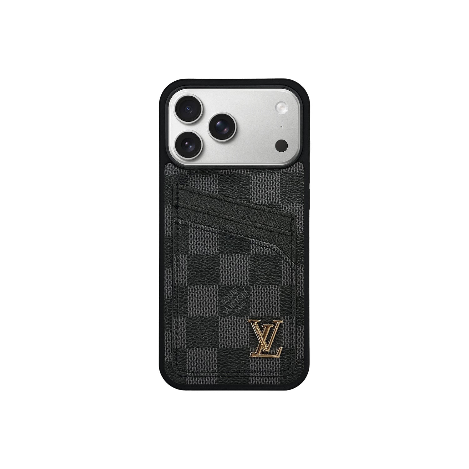 Funda con tarjetero LV Negro Classic para iPhone
