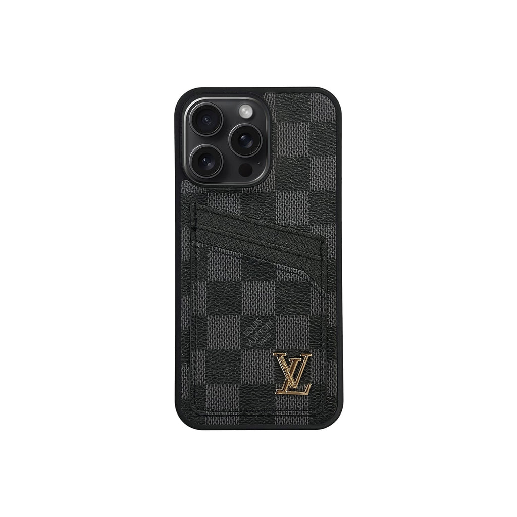Funda con tarjetero LV Negro Classic para iPhone