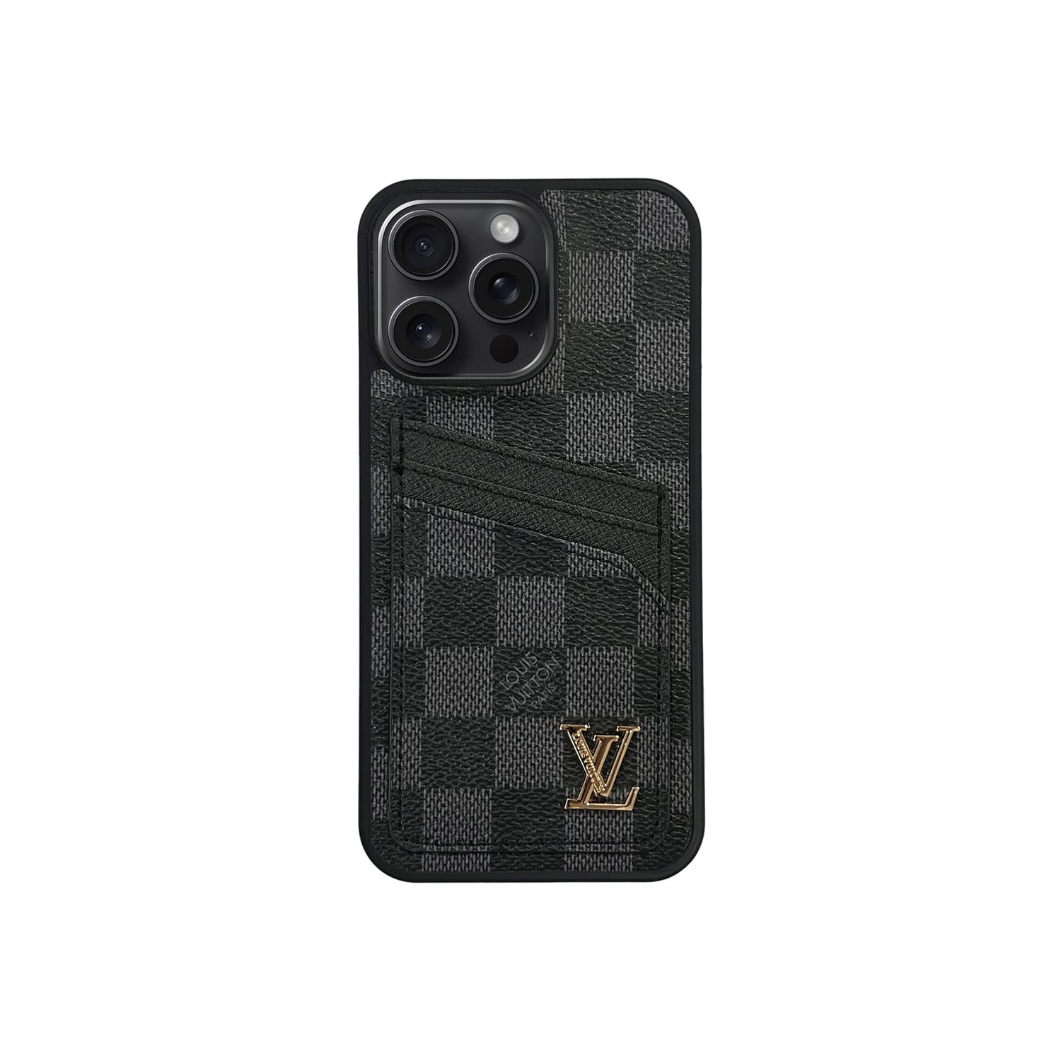Funda con tarjetero LV Negro Classic para iPhone