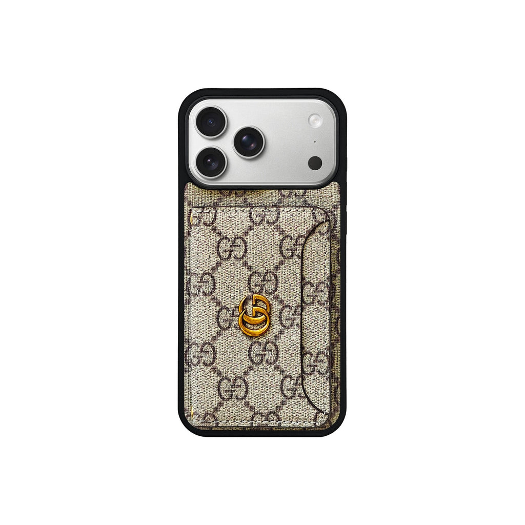 Funda con tarjetero Marrón GG Monogram para iPhone