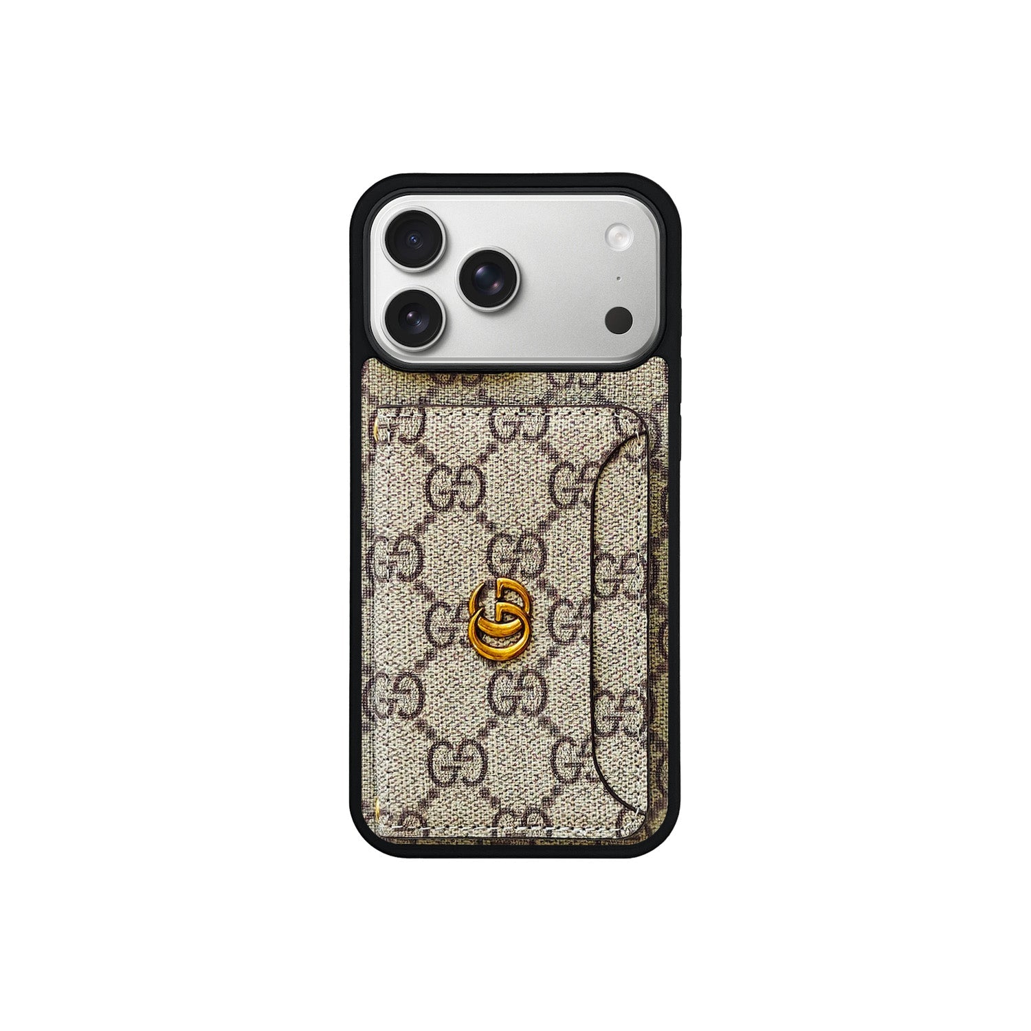 Funda con tarjetero Marrón GG Monogram para iPhone